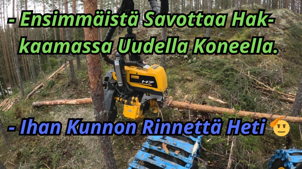 Harvennushakkuuta Rinteessä Uudella Koneella Harjottelemassa. Ponsse Scorpion King AC NewH7 2025