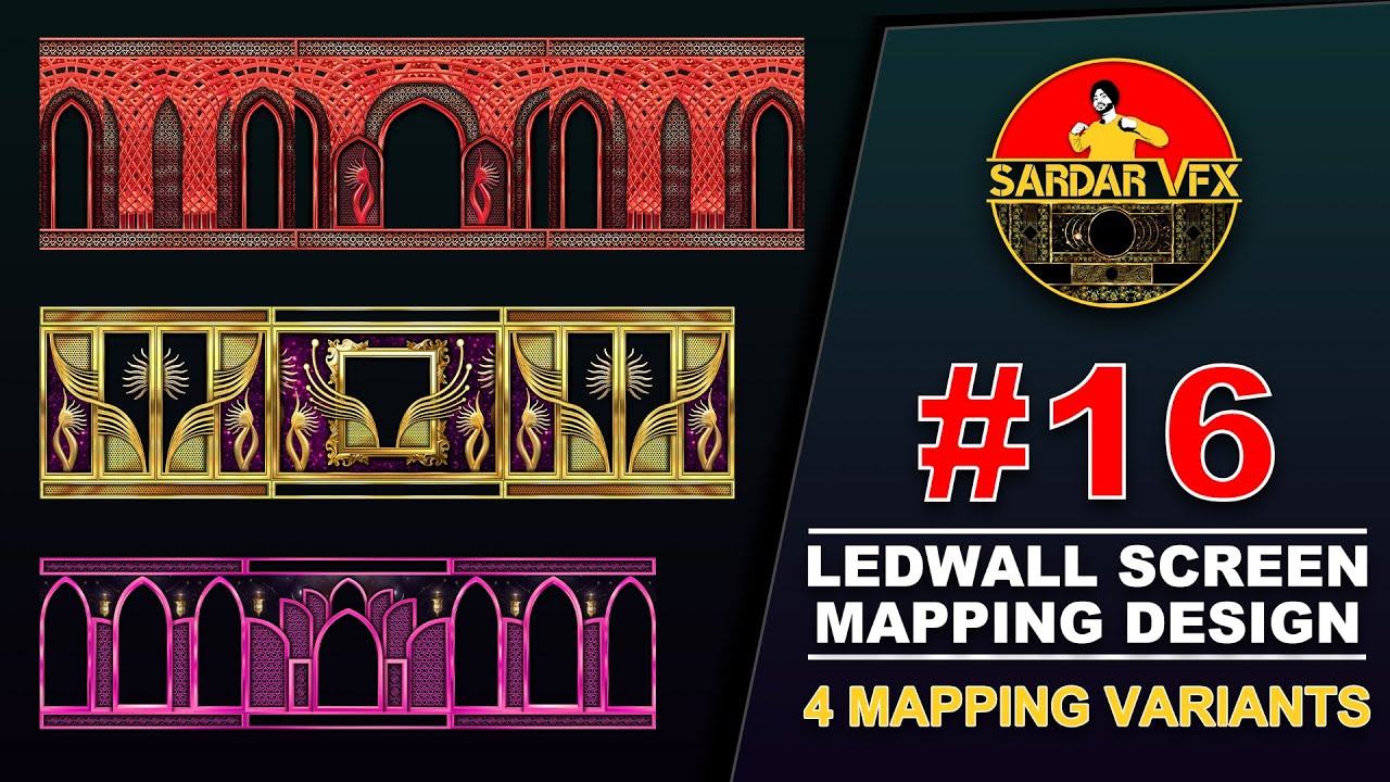 #16 LEDWALL DESIGN || 4 VARIANTS || 4320x1200  || 88375-18968 || #3dmapping #design