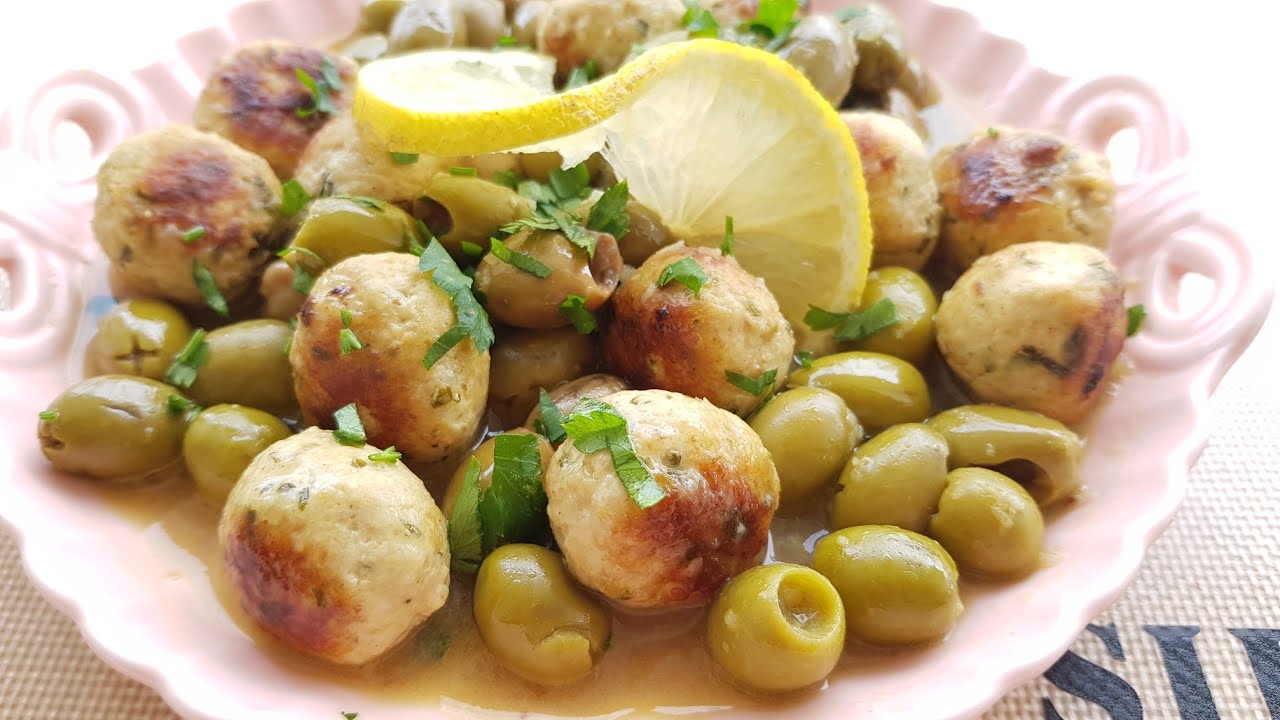 فكرة غذاء بنينة و اقتصادية كفتة الدجاج بالزيتون مرق أبيض وحد البنة واش من بنة لازم تجربوها 😋😋