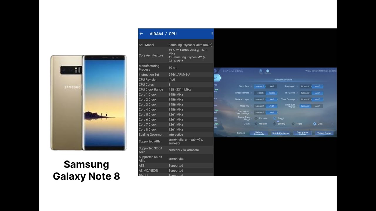 Mobile Legend test ultra graphic on Exynos 8895 | Samsung Galaxy Note 8 (2024)