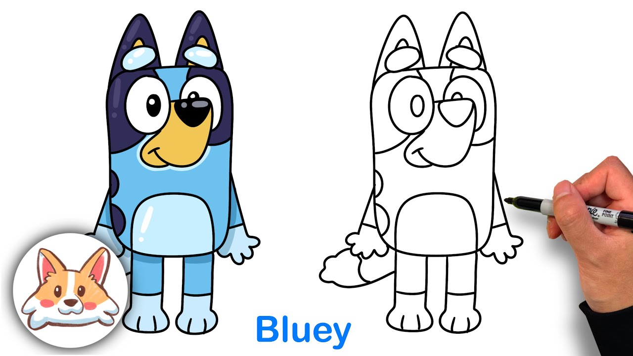How to Draw Bluey | From BLUEY