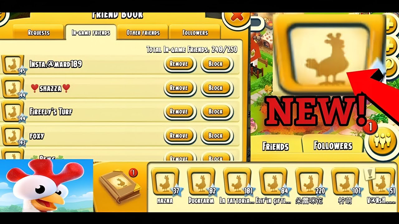 Hay Day Friends: Книга друзей, теги, код, профиль курицы (руководство)
