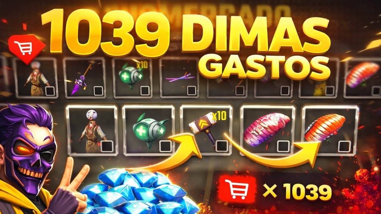🔥 GASTANDO 1039 DIAMANTES NO SUPERMERCADO DO FREE FIRE COM DESCONTOS 🔥#freefire #ff #supermercado 