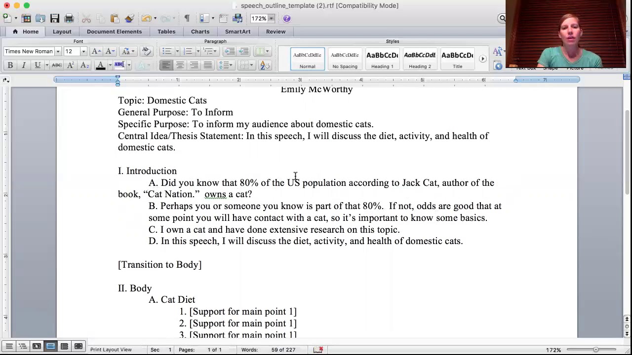 Organizing and Outlining your Speech