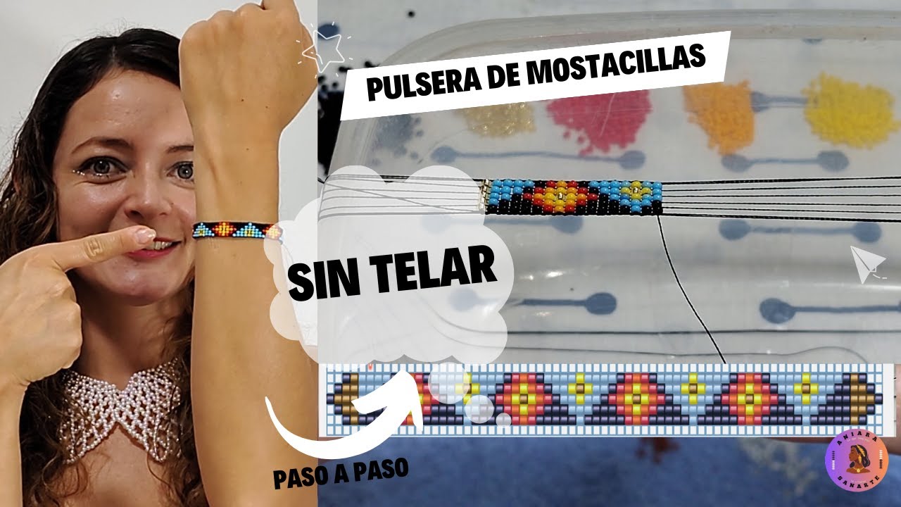 Manilla de mostacillas SIN TELAR paso a paso | Aniara Sanarte