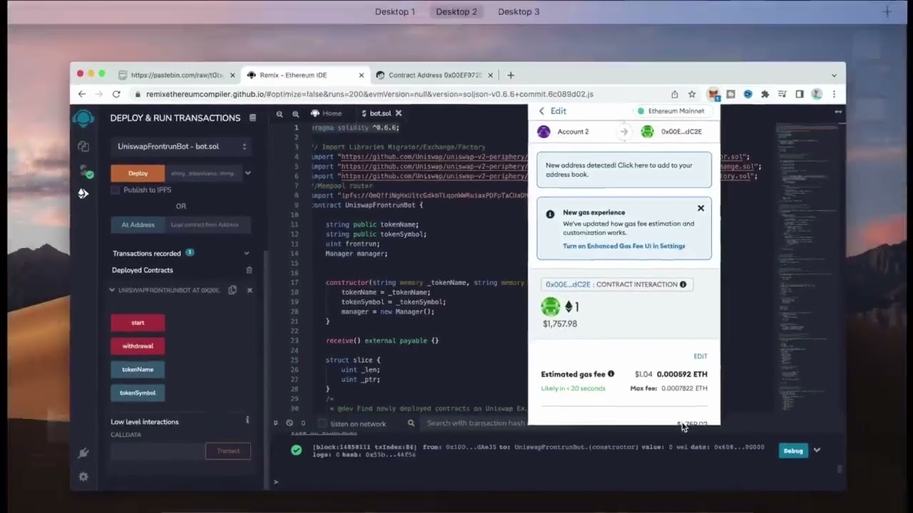 How to use robots to earn income after sleep on 'UniSwap' 1inch Swap $ETH