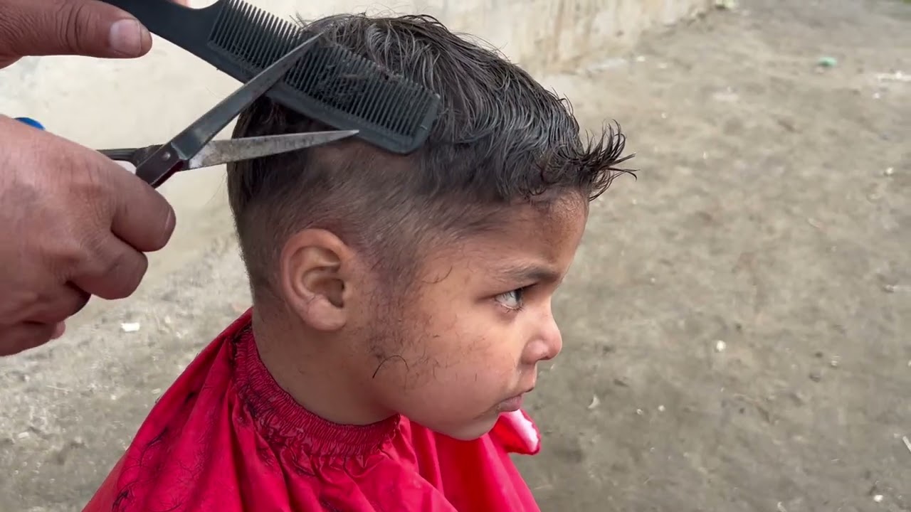 ASMR Haircut of a Small KID l ROADSIDE BARBER