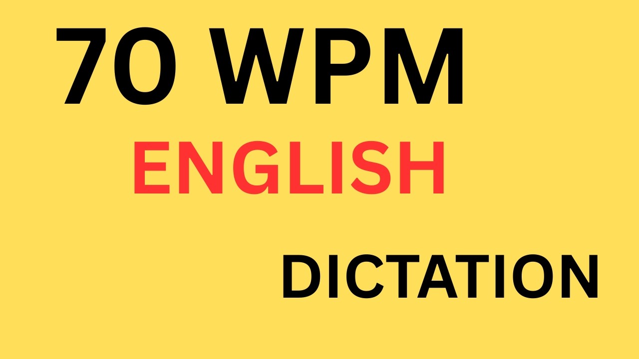 70 WPM English Dication | progressive shorthand dictation 70 wpm in english