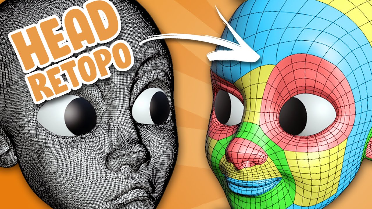 Ретопология головы — урок по скульптуре персонажа в Blender, часть 4