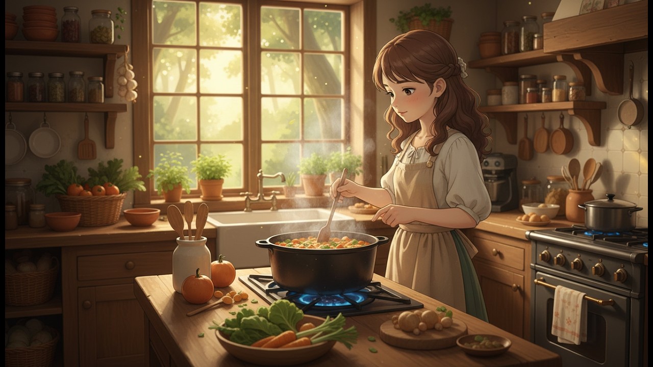 Cozy Forest Adventures: A Magical Ghibli-Style Story of a Girl & Her Mother