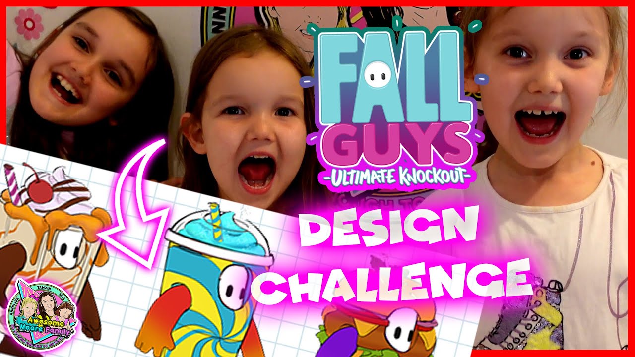 Fall Guys Design Challenge!  Funny Family Art Fun - Colouring and Drawing