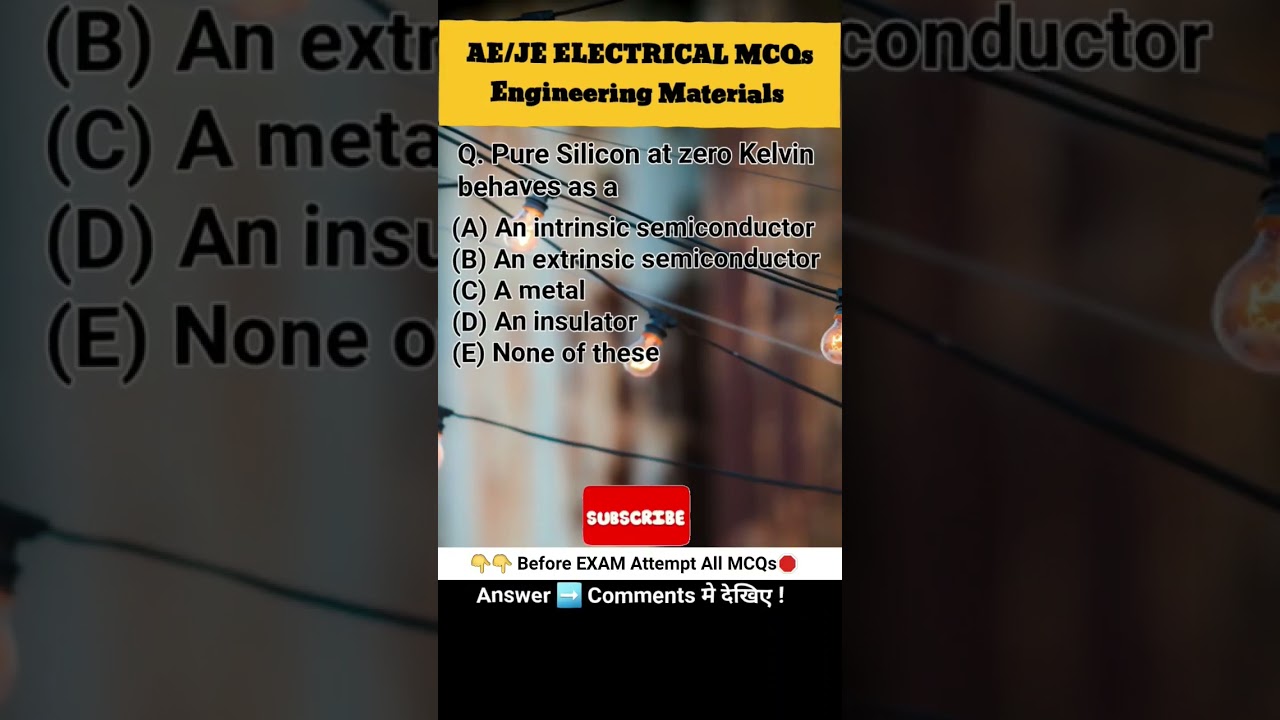 🤐 Don't Skip Electrical Materials MCQ 💯 