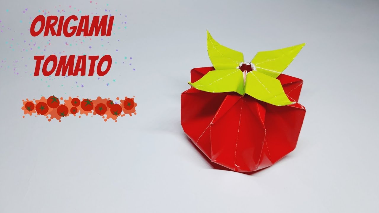 Помидор оригами | Как сделать поделку из томатной бумаги | Помидор Оригами