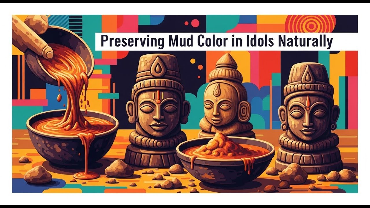 Ganpati Murti Painting Part 2: Applying Natural Body Color | Eco-Friendly & Traditional