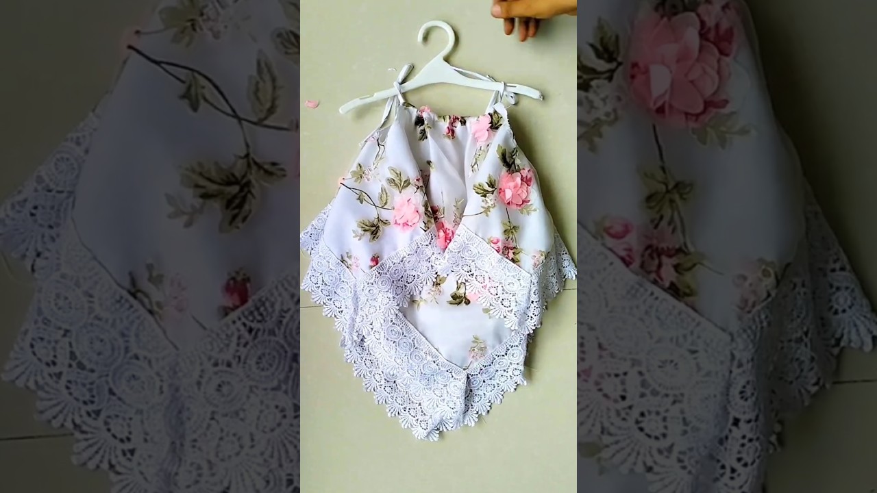 Handkerchief Style Baby Frock Cutting and Stitching | New Fabric Baby Dress Design