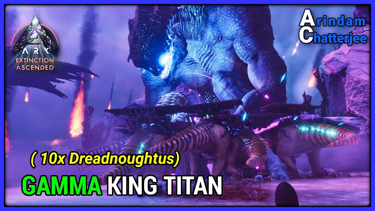 ARK Ascended Extinction - SOLO Killing GAMMA KING TITAN with 10x DREADNOUGHTUS Army - S3E80