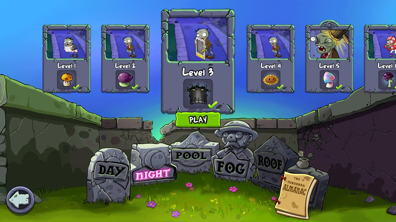 PLANTS VS ZOMBIES (NIGHT) LEVEL 3