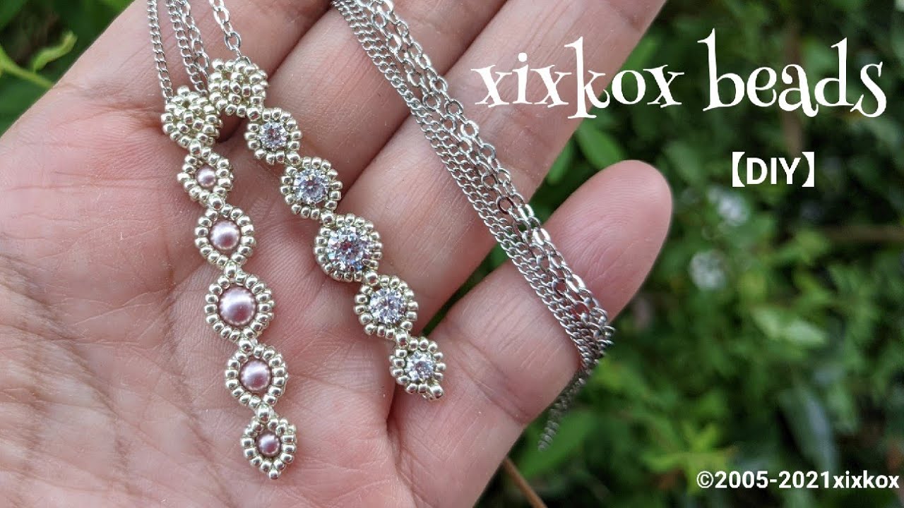 【DIY】xixkox beads ●スワロフスキーパールとシードビーズで編むブレスレット #beadingtutorial