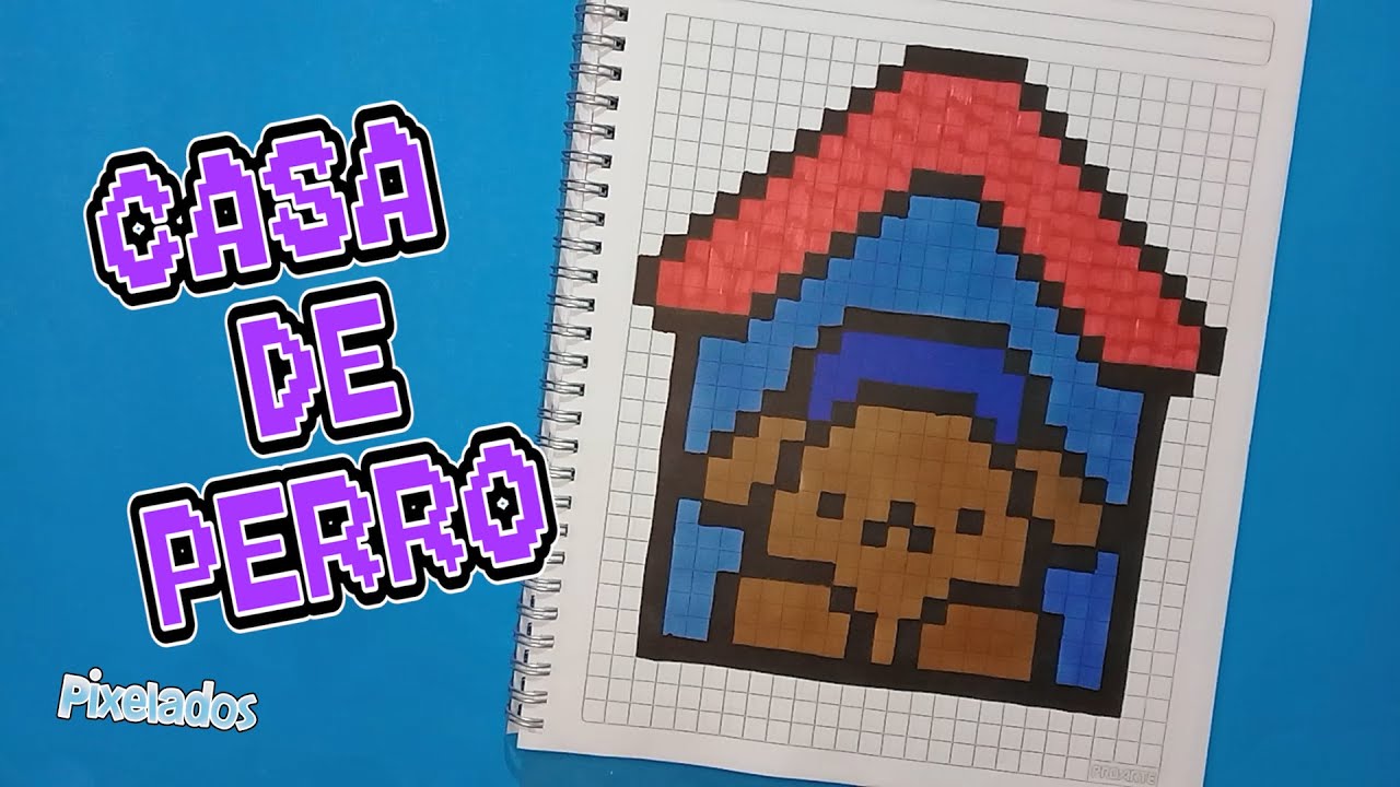 COMO DIBUJAR UNA CASITA DE PERRO PIXEL ART - PIXELADOS