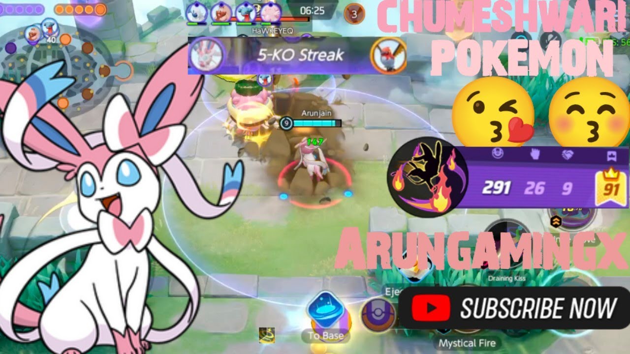 CHUMESHWARI POKEMON|5KOs 1LAKHPLUS DAMGE|SYLVEON|#arungamingx #pokemonunite #tipsandtricks 