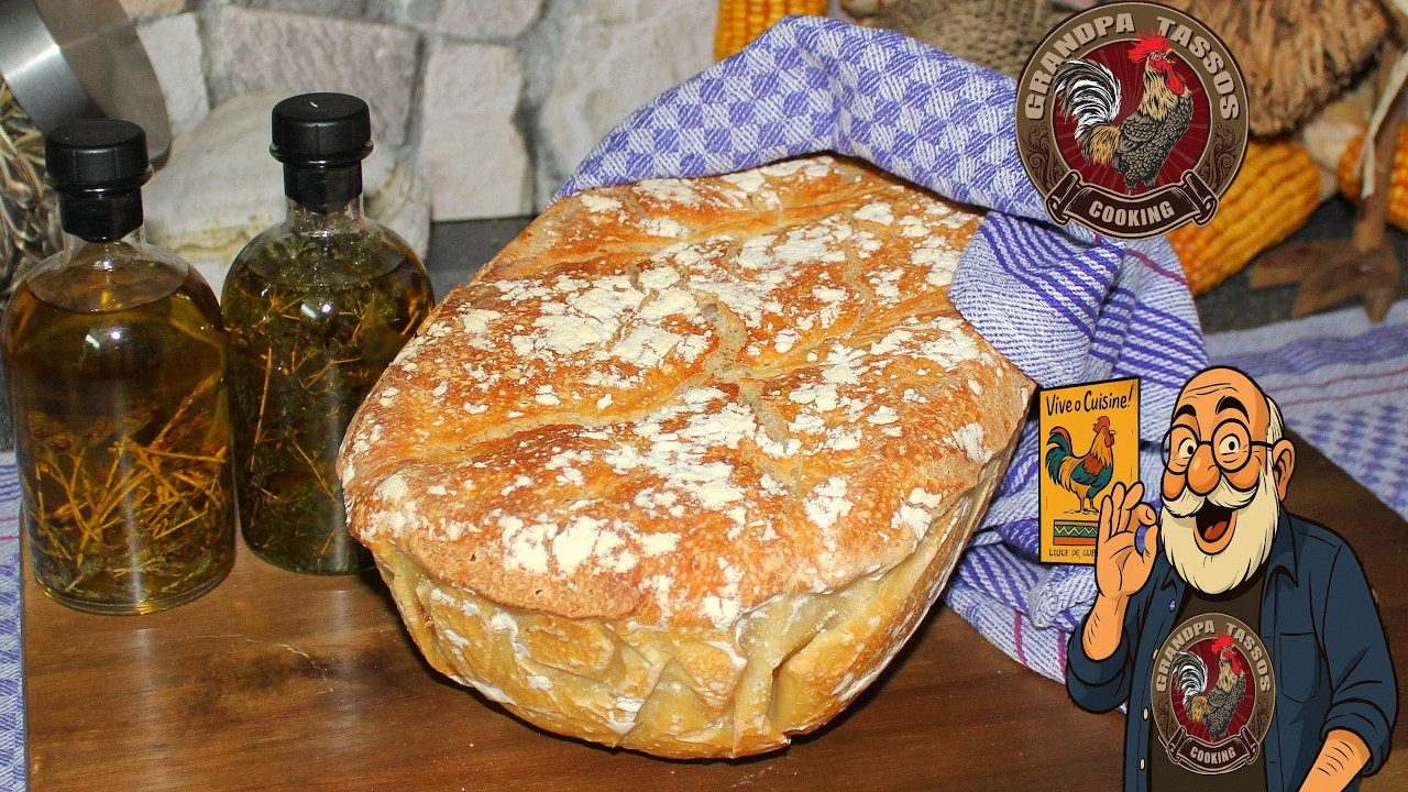 Ψωμί με προζύμι χωρίς Ζύμωμα! Από τον παππού Τάσο