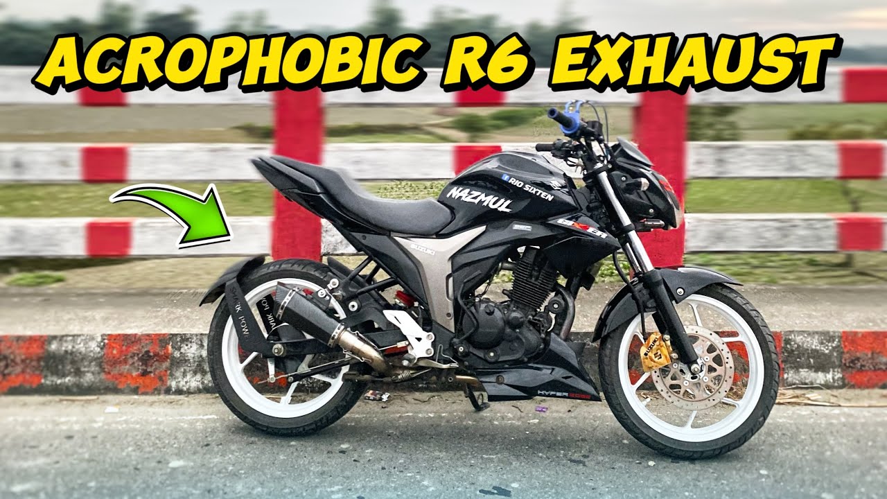 Acrophobic R6 Exhaust ￼In gixxer Monotone 💥| It’s me Sofiur