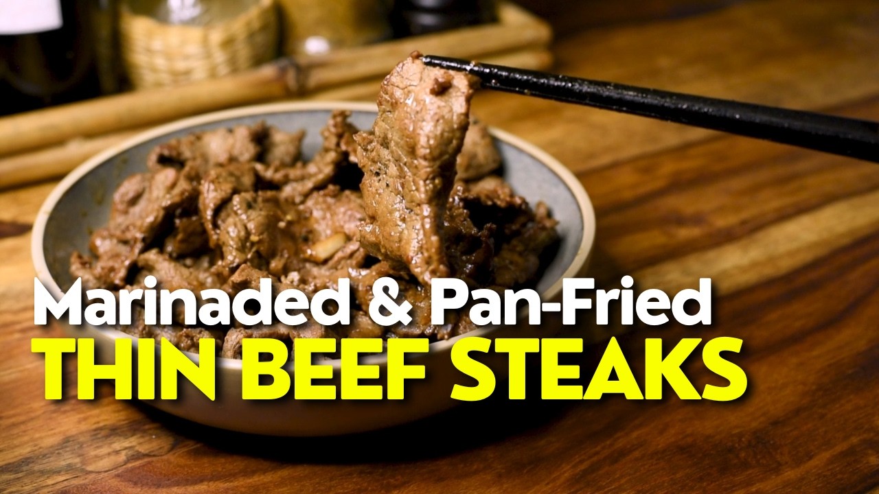 How to cook Thin Cut Beef Steak & Garlic Soy Marinade