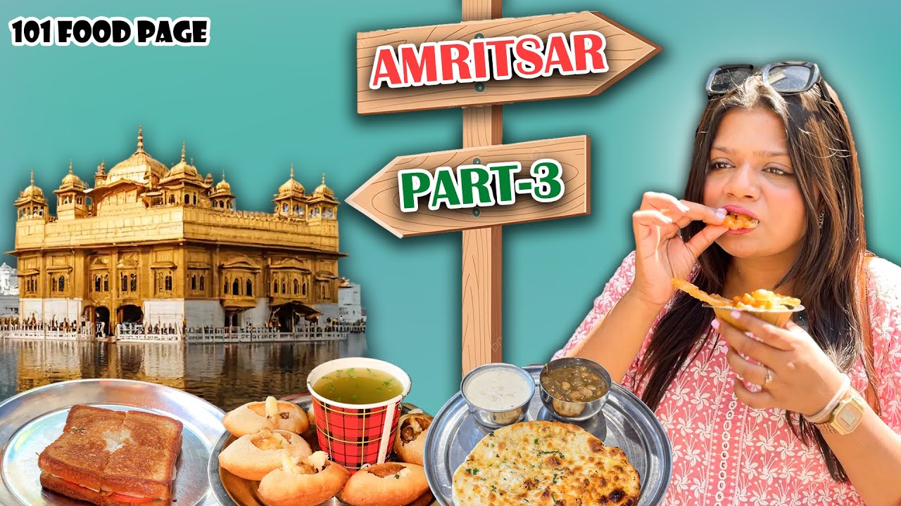 PURE VEG AMRITSAR STREET FOOD TOUR  | Must-Try Kulcha, Pani Puri & Famous Sweets