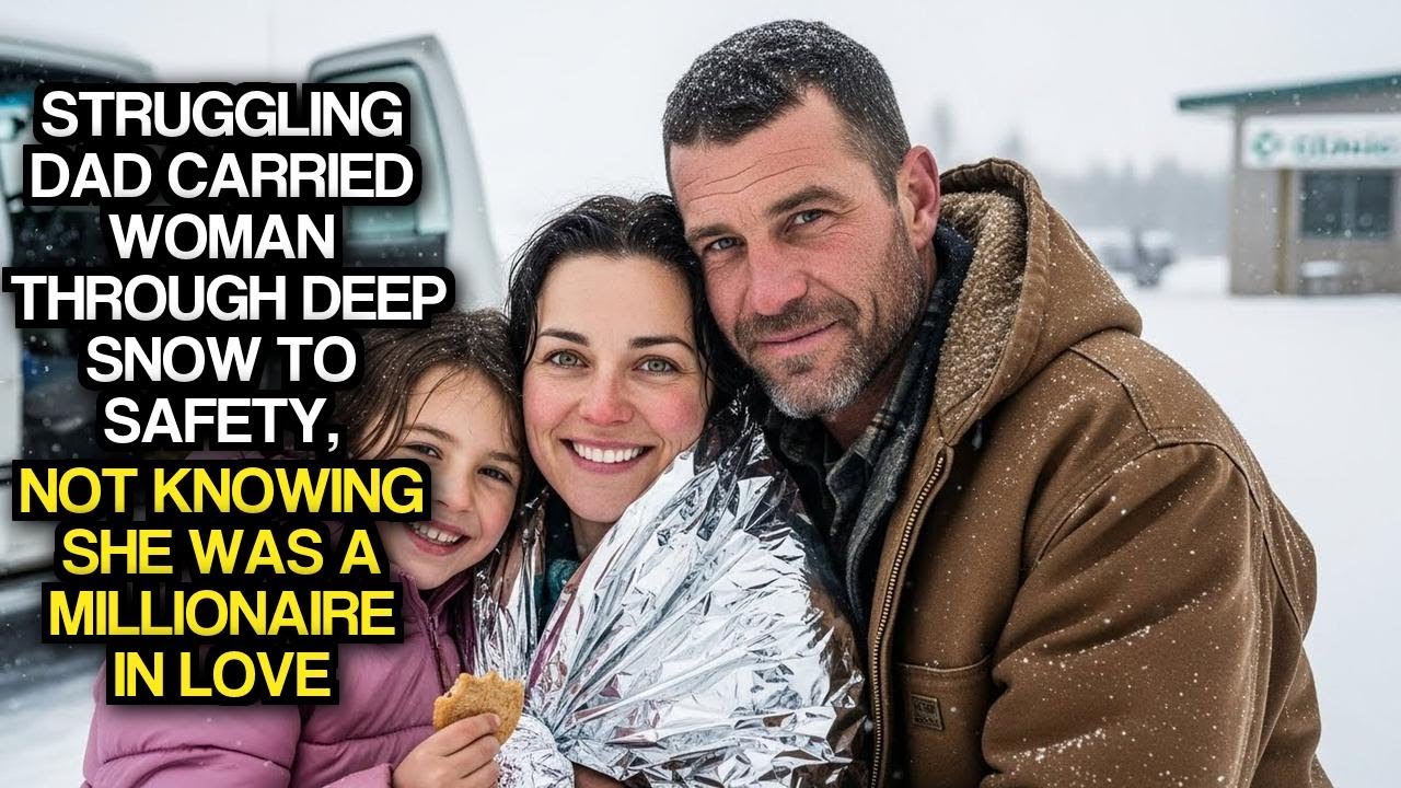 Struggling Dad Carried Woman Through Deep Snow To Safety, Not Knowing She Was A Millionaire In Love