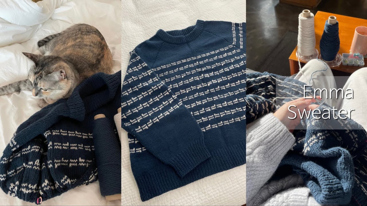 뜨개할까바 | 봄이 다 가기전에 막차에 막차에 막차를 탑니다.. 🍃| 엠마스웨터 Emma sweater | knitting vlog