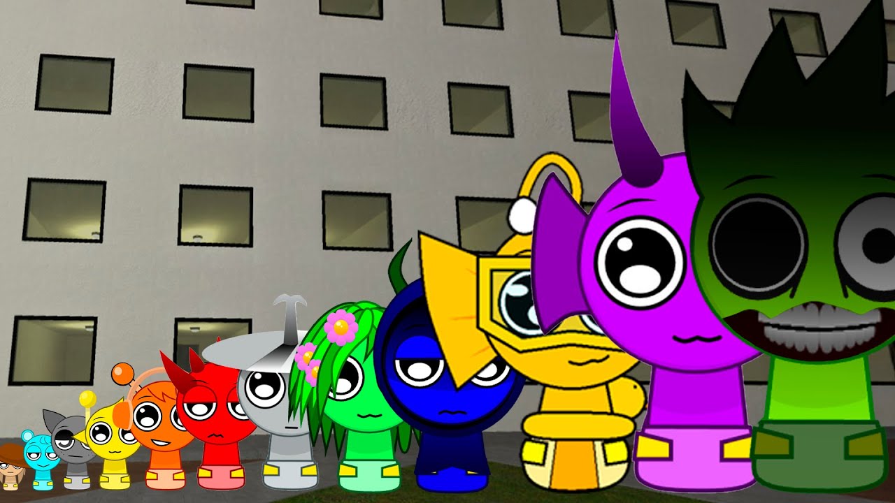 All the Sizes Of Baby Nightmare Sprunki Lime & Family of Babies want me to help them in Gmod