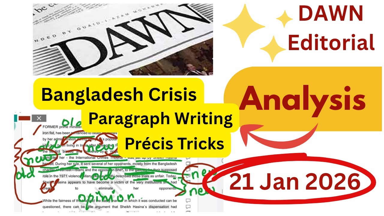 How to read English Newspaper | DAWN Editorial Analysis | Learn English through newspaper reading