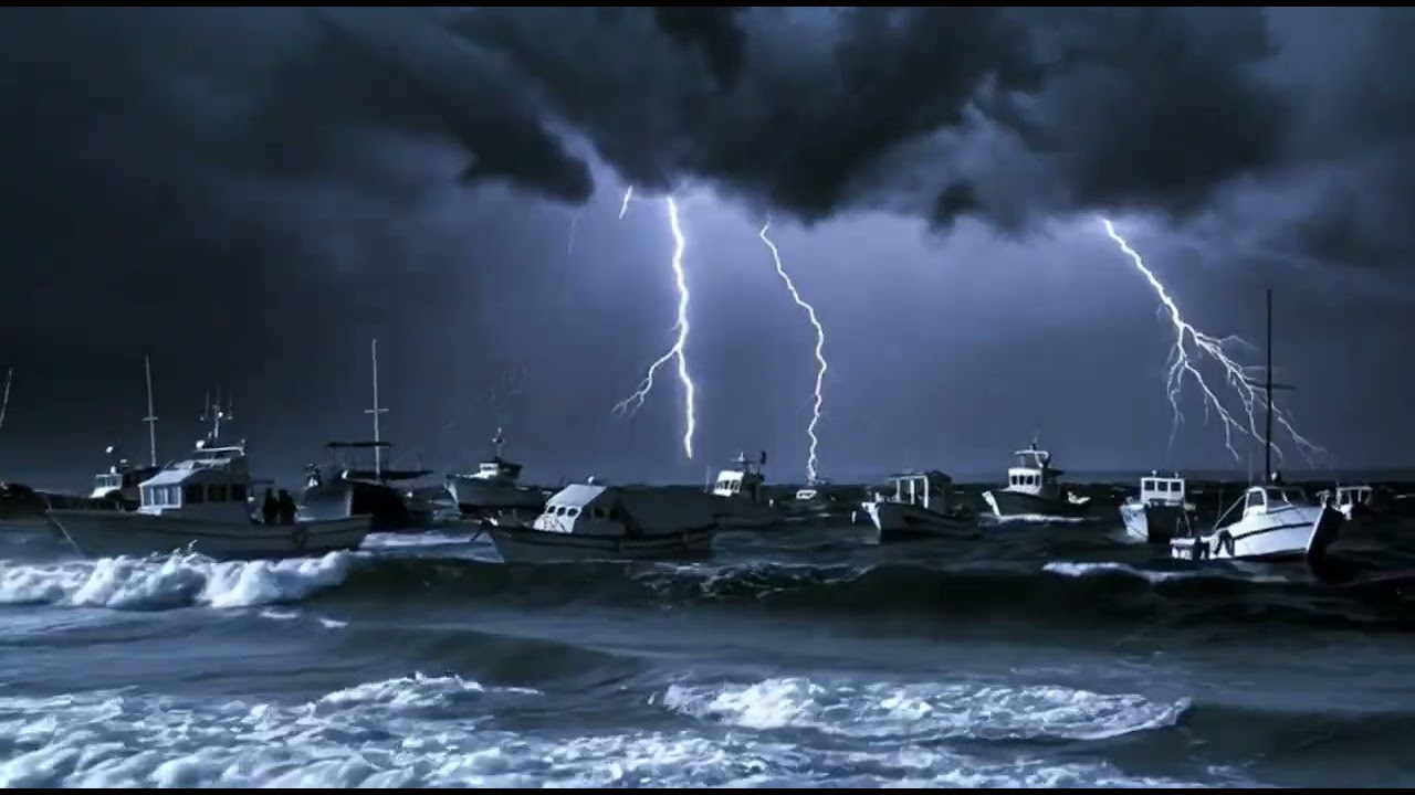 Thunderstorm in the Harbor For Deep Sleep