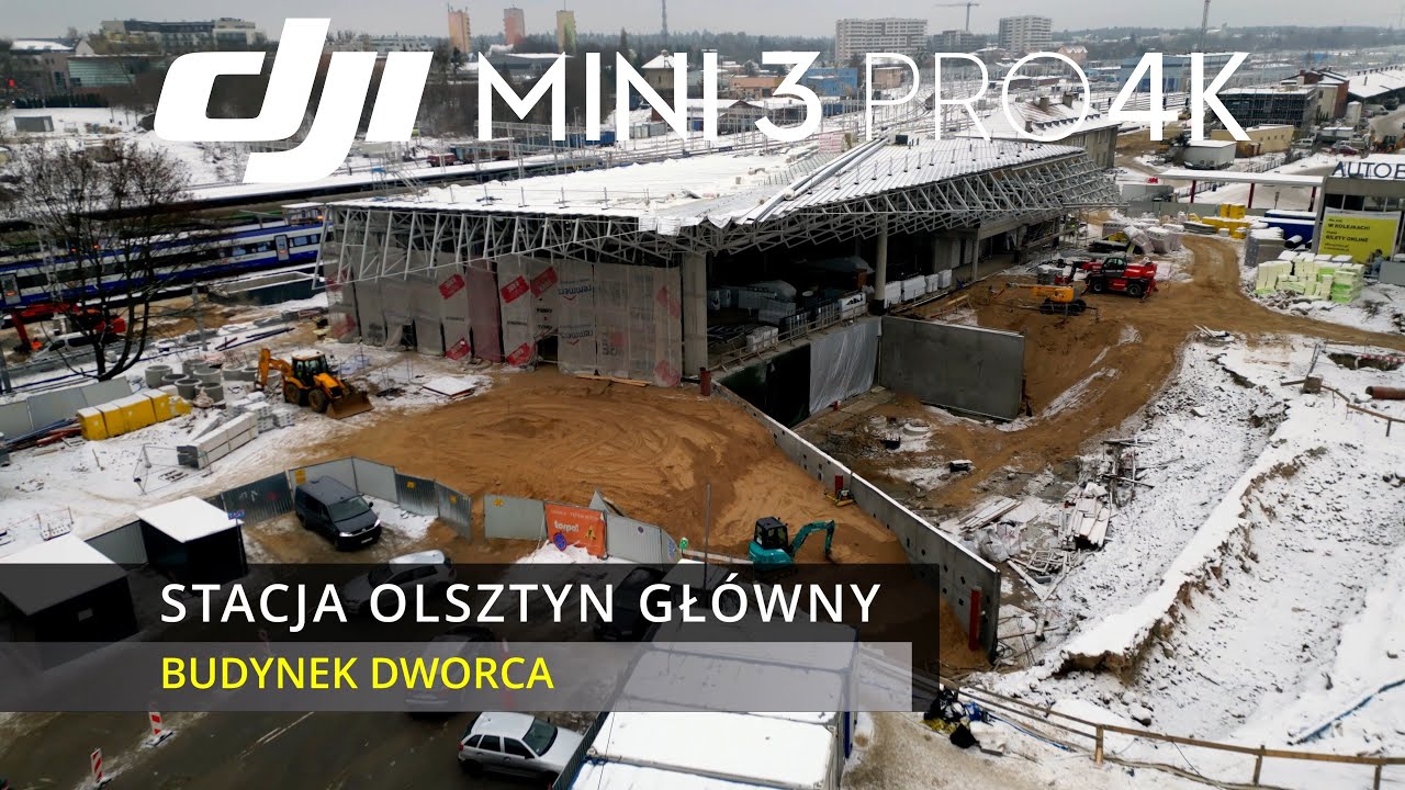 Olsztyn Główny - Dworzec, perony - 9.12.1023 | DJI Mini 3 Pro 4K