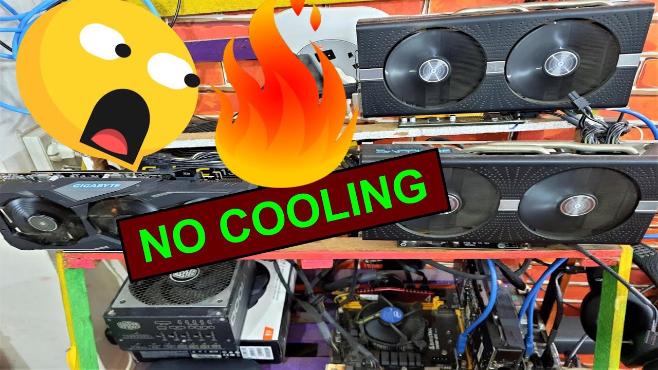 Mining rig 2021 no cooling - sapphire rx 570x2, asus rx 570 and gigabyte rx 5700 | 24x7 mining rig
