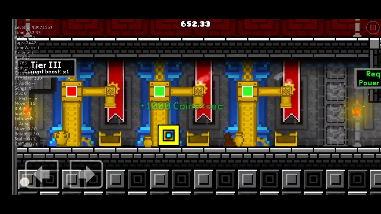 me playing geometry dash coin temple 
