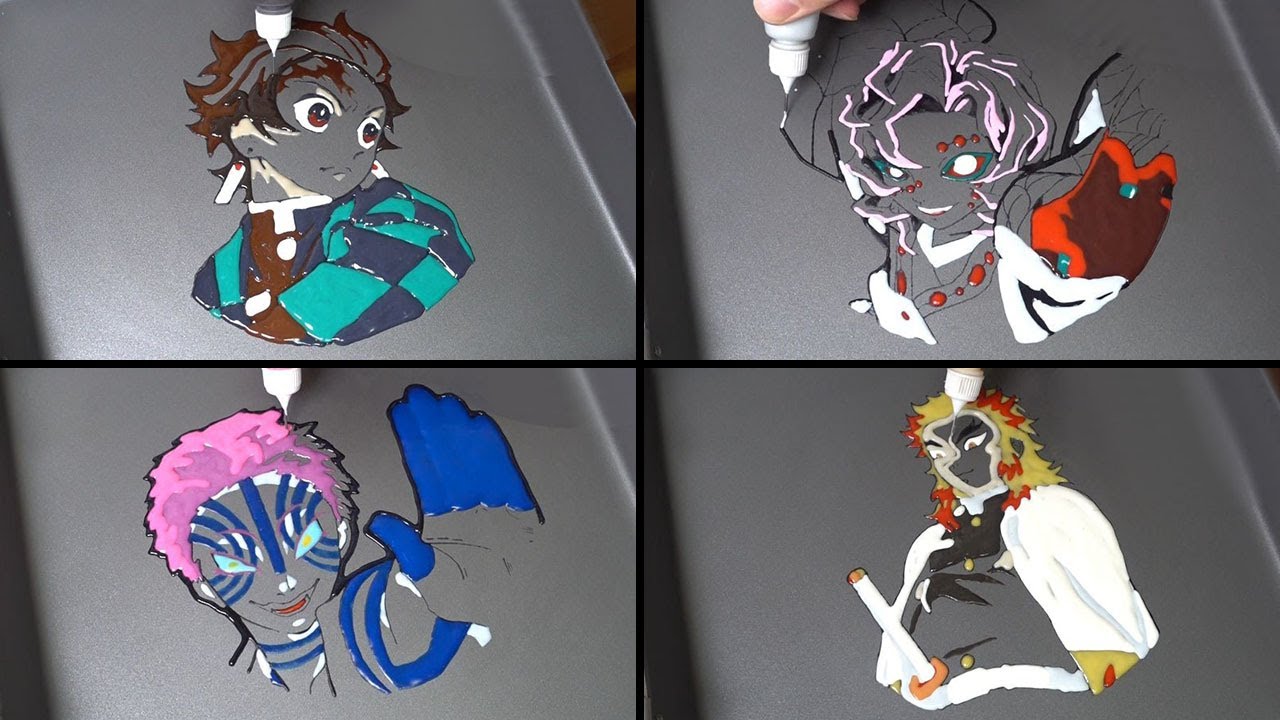 Demon Slayer Pancake Art - Akaza, Kyojuro Rengoku, Rui, Tanjiro Kamado