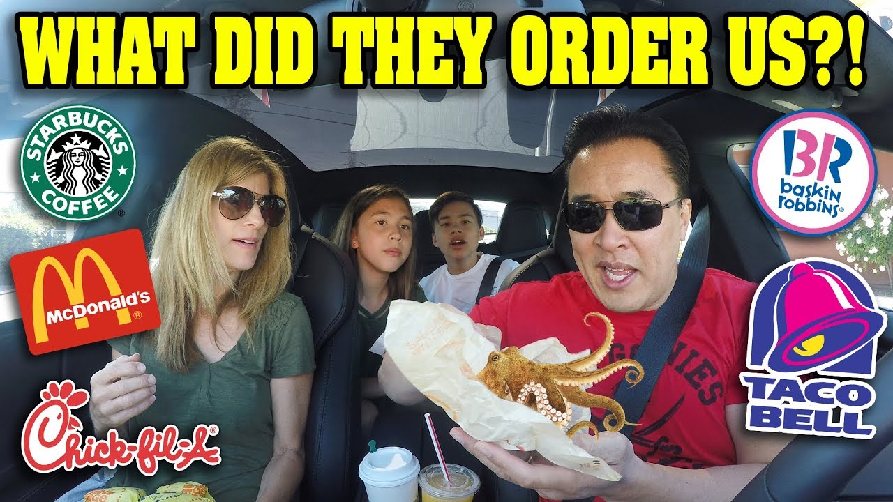 LETTING THE PERSON IN FRONT OF ME DECIDE WHAT I EAT FOR 24 HOURS!!!  5 Drive Thru Challenge!