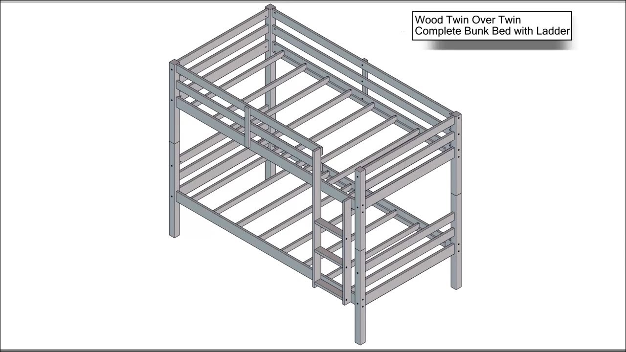 Living Essentials by Hillsdale Campbell Wood Twin Over Twin Bunk Bed