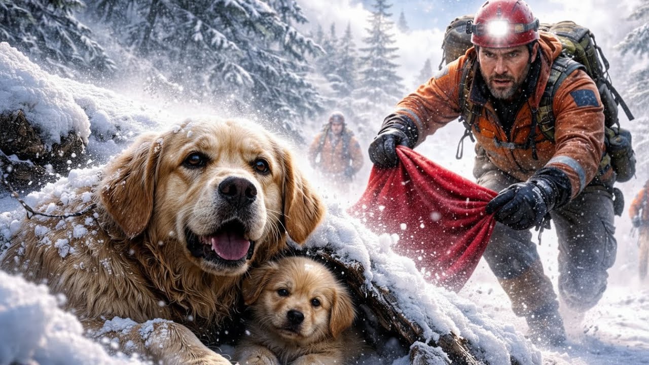 A Mother’s Love in the Snow Dog and Puppy Rescued from a Deadly Storm