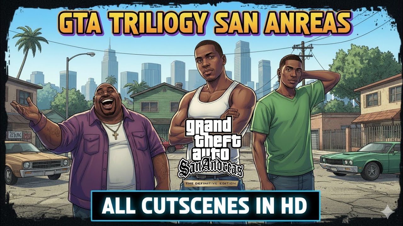 GTA San Andreas Definitive Edition Trilogy All Cutscenes And Gameplay In HD