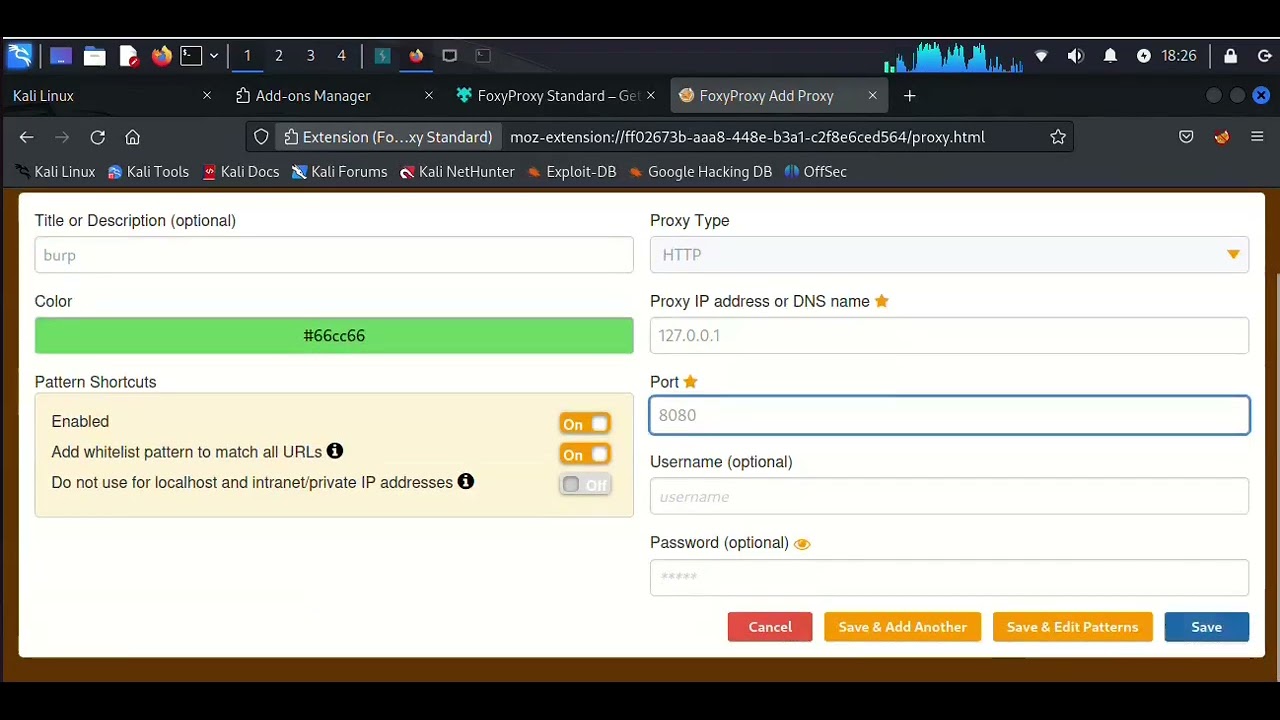 How to connect Burpsuite proxy
