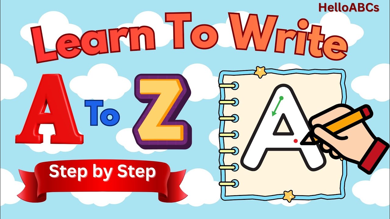Учимся писать буквы от А до Я | Письмо алфавита для детей @HelloABCs #abcwriting #alphabetlearning