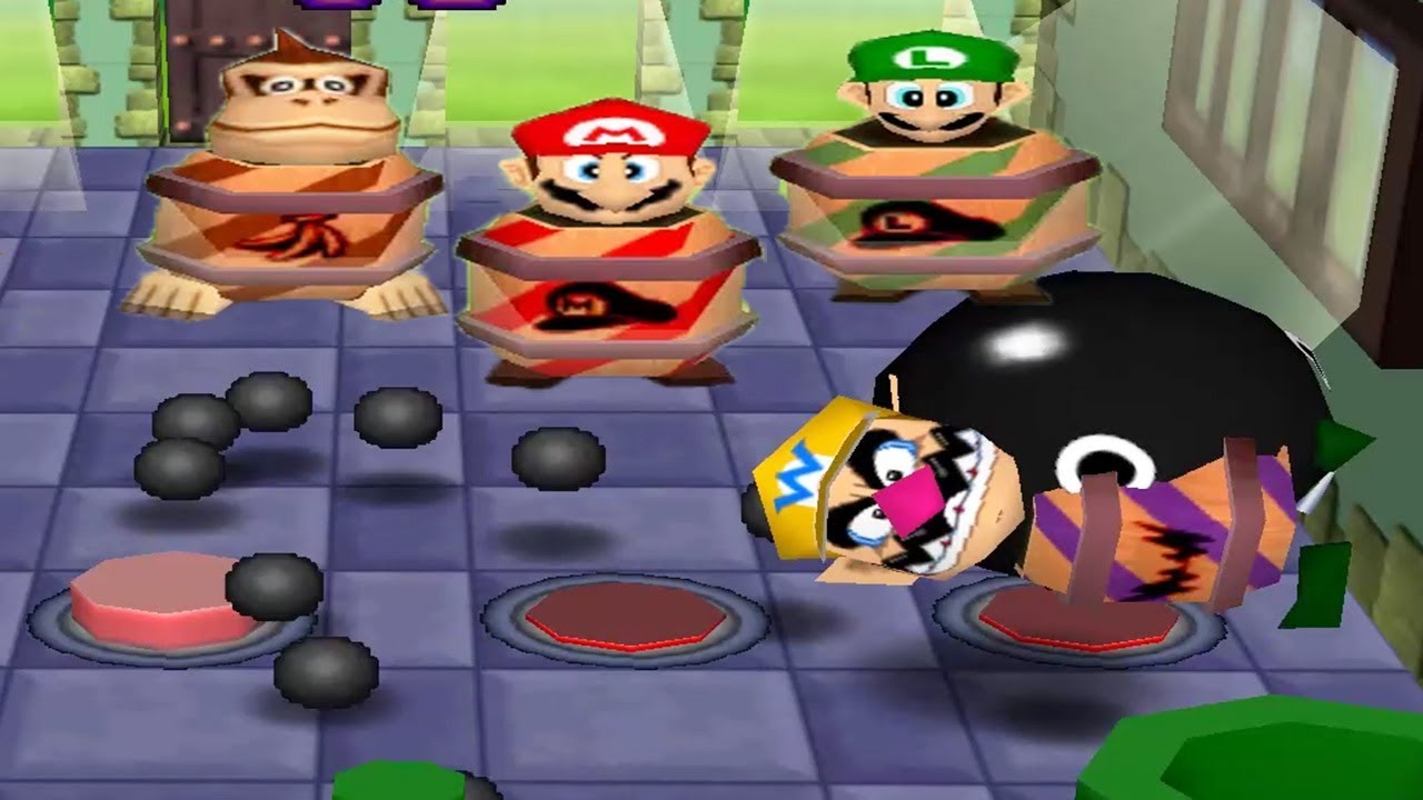 Mario Party 2 - 4 Player Battle Minigames - Wario Mario Luigi DK All Funny Minigames (Master CPU)