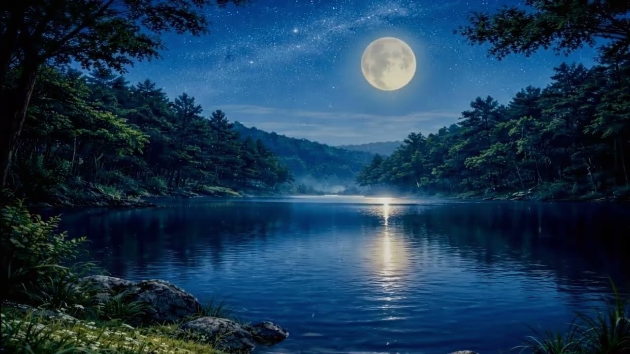 Night Lake Nature Sounds 🌙 Calm Water Ripples for Deep Sleep (2 Hours)