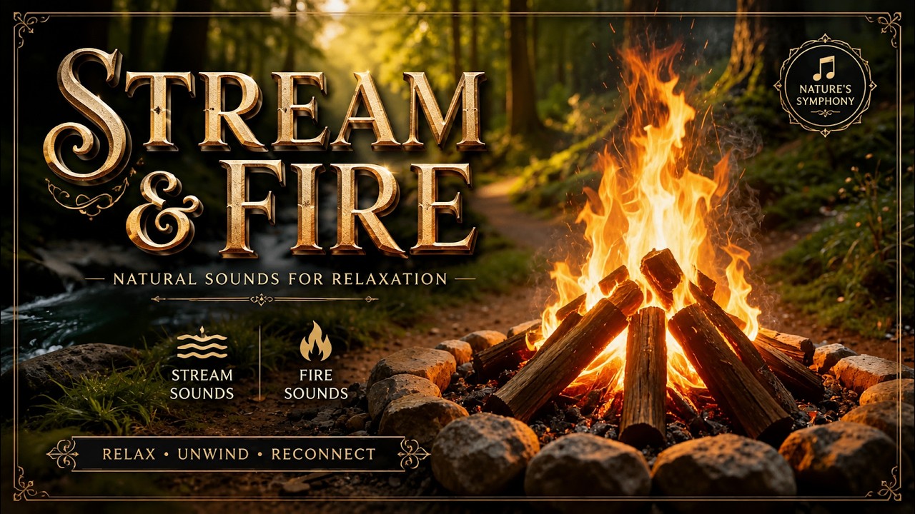 Warm Campfire by the River | Deep Relaxation & Mental Clarity | 4K (Nature Sounds)