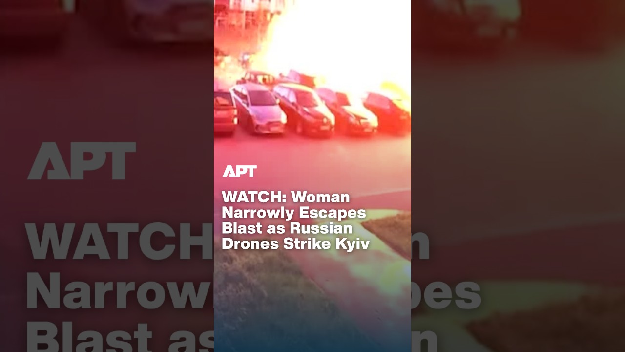 WATCH: Dramatic CCTV Shows Woman Narrowly Avoiding Blast During Russian Attack on Kyiv | APT