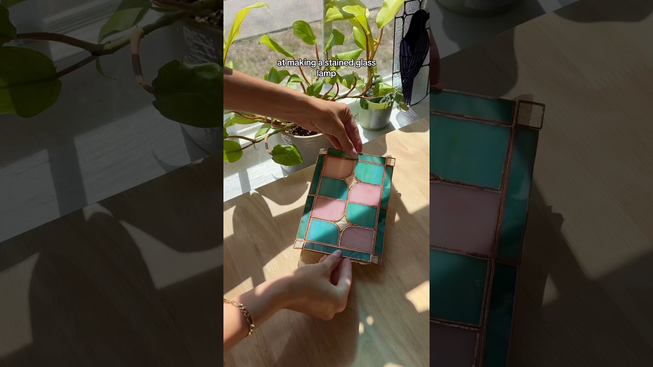 PART 1 make a stained glass lamp with me ✨ #stainedglass