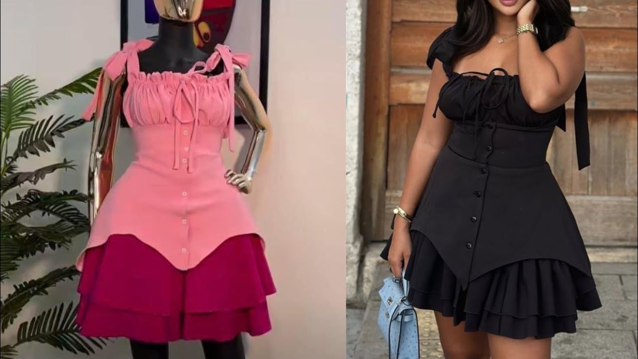 How to Make a Milkmaid Bustier Peplum Dress//Peplum Layered Dress//Cutting Tutorial.