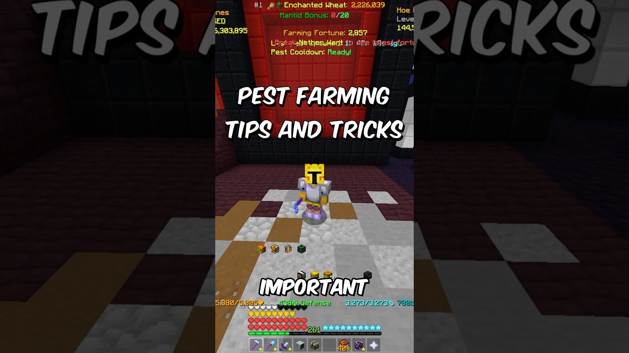 Pest Farming Tips and Tricks! (Hypixel Skyblock) #hypixel #skyblock #yadi #hypixelpartner